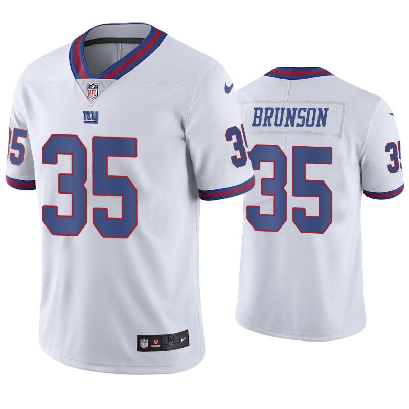 Men New York Giants 35 TJ Brunson Nike White Color Rush Limited NFL Jersey